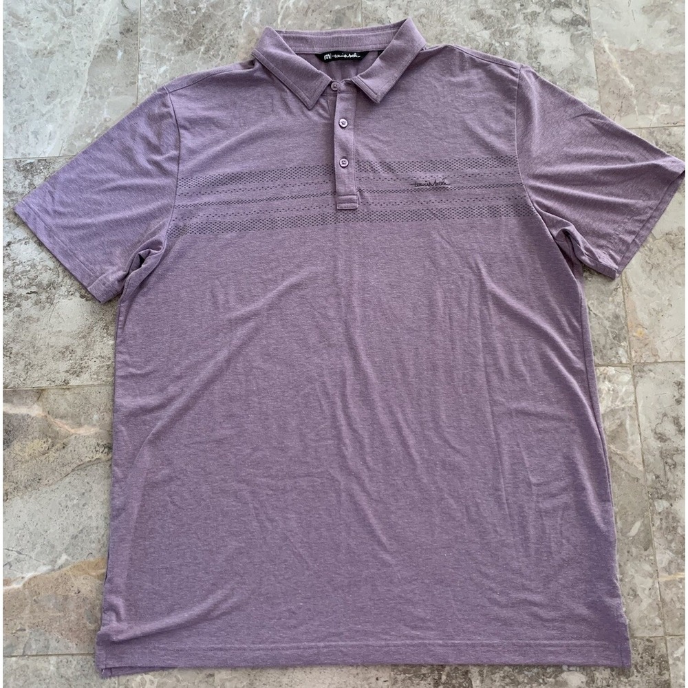 TravisMathew Men's Polo Size XL Purple Short Sleeves Golf